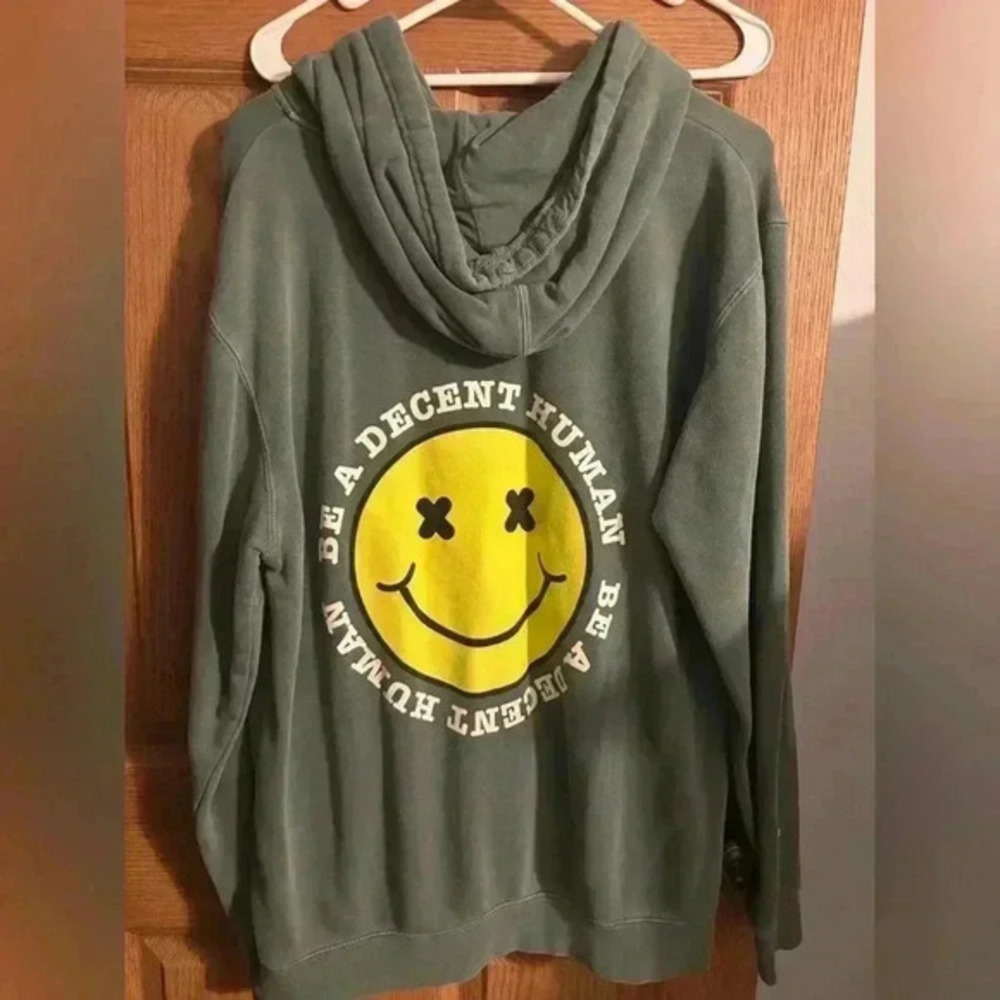 Be A Decent Human Hoodie Barstool Sports Size Medium